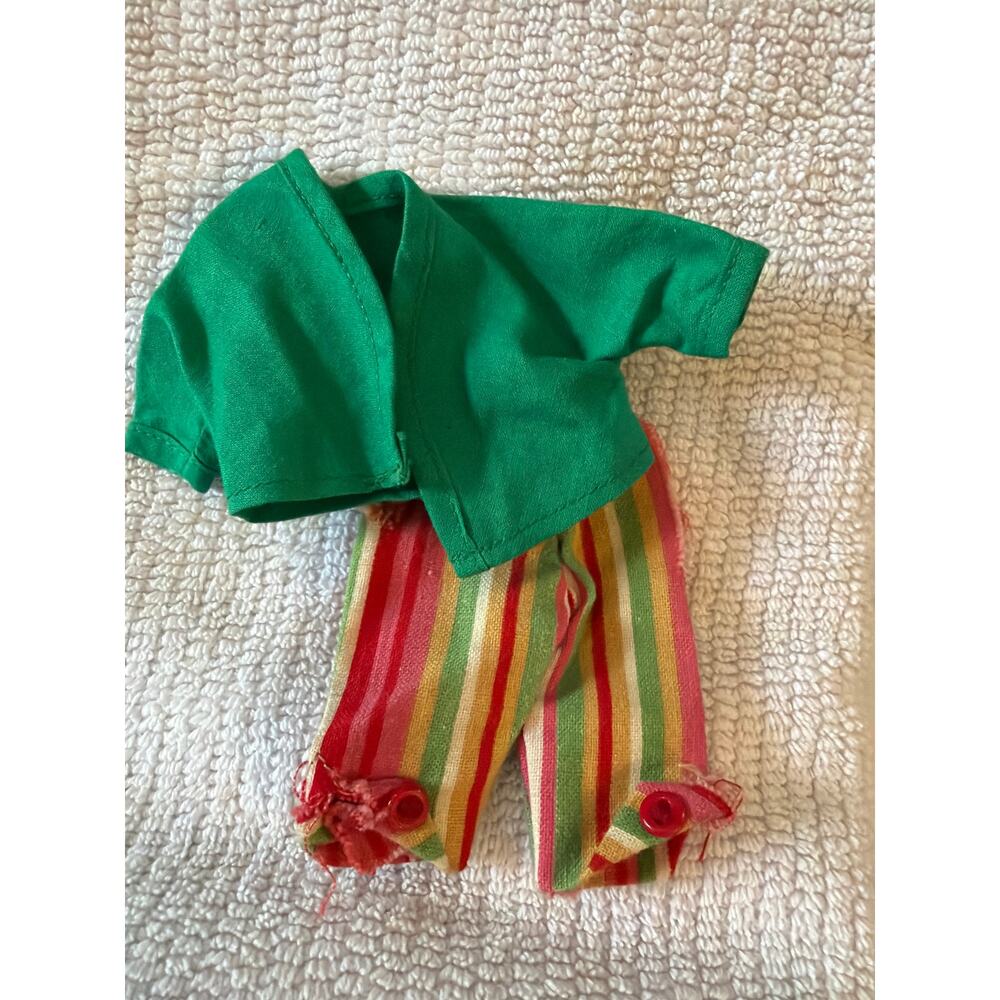 Vintage Barbie Doll Clothes Green Jacket Stripe Capri Pants TLC Mod Fashion